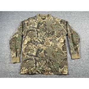 Vintage Sasquatch Shirt Mens Extra Large Advantage Camouflage Henley USA Made